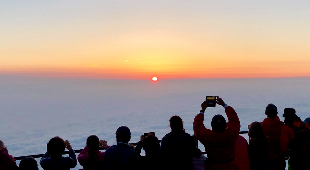 富士山登山の様子